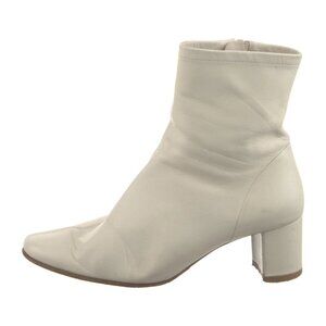 By Far Sofia Leather Ankle Boots White Size 7
